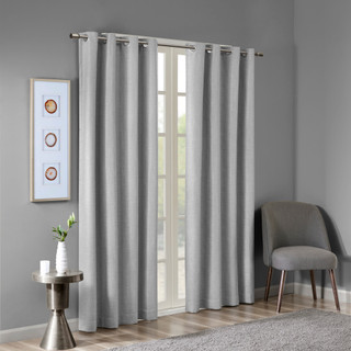 Thumbnail 2: SUNSMART SunSmart Maya Printed Heathered Blackout Curtain Panel 