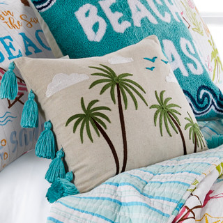 Thumbnail 4: Levtex Home Levtex Home Coastal Beach Days Palm Tassel Pillow 