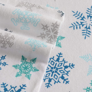Thumbnail 14: Eddie Bauer Eddie Bauer Tossed Snowflake Cotton Flannel Sheet Set 