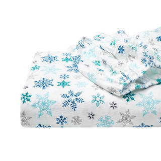 Thumbnail 6: Eddie Bauer Eddie Bauer Tossed Snowflake Cotton Flannel Sheet Set 