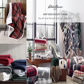Thumbnail 12: Eddie Bauer Eddie Bauer Mountain Pine Tartan Flannel Reversible Throw 