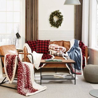 Thumbnail 6: Eddie Bauer Eddie Bauer Cabin Plaid Twill Throw & Pillow Set 