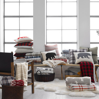 Thumbnail 8: Eddie Bauer Eddie Bauer Cabin Plaid Twill Throw & Pillow Set 