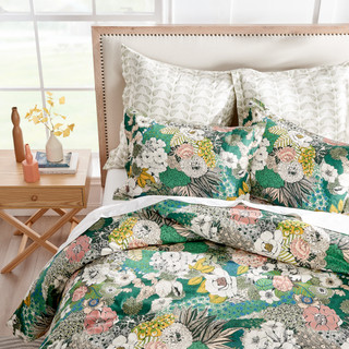 Thumbnail 16: Levtex Home Levtex Home Bettina Green Floral Duvet Cover 
