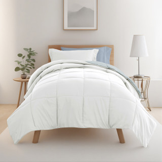 Thumbnail 4: IENJOY HOME 8 Piece Light Blue Patterned Comforter Dorm Set Bundle 