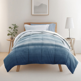 Thumbnail 2: IENJOY HOME 8 Piece Light Blue Patterned Comforter Dorm Set Bundle 