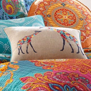Thumbnail 4: Levtex Home Levtex Home Mackenzie Giraffes Burlap Pillow 
