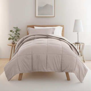 Thumbnail 2: IENJOY HOME IENJOY HOME 8 Piece Solid Comforter Dorm Set Bundle 