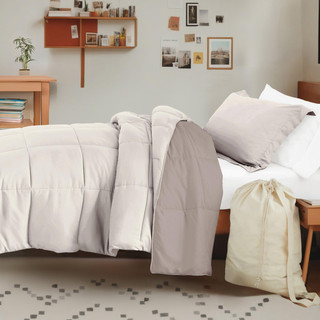 Thumbnail 6: IENJOY HOME IENJOY HOME 8 Piece Solid Comforter Dorm Set Bundle 