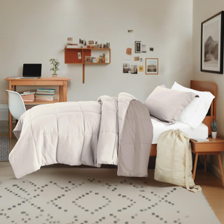 Thumbnail 5: IENJOY HOME IENJOY HOME 8 Piece Solid Comforter Dorm Set Bundle 