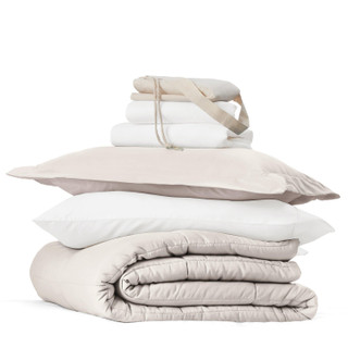 Thumbnail 7: IENJOY HOME IENJOY HOME 8 Piece Solid Comforter Dorm Set Bundle 