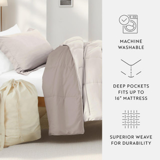 Thumbnail 10: IENJOY HOME IENJOY HOME 8 Piece Solid Comforter Dorm Set Bundle 