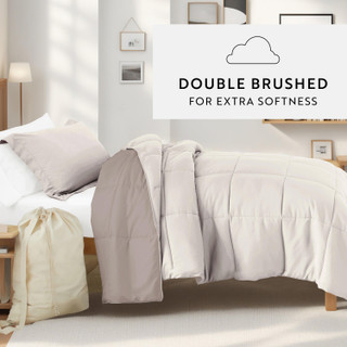 Thumbnail 9: IENJOY HOME IENJOY HOME 8 Piece Solid Comforter Dorm Set Bundle 