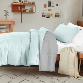 Thumbnail 12: IENJOY HOME IENJOY HOME 8 Piece Solid Comforter Dorm Set Bundle 