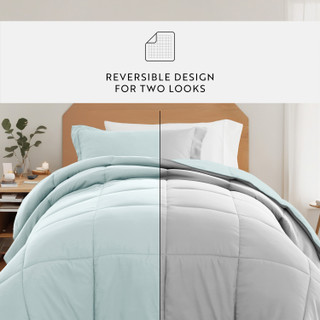Thumbnail 16: IENJOY HOME IENJOY HOME 8 Piece Solid Comforter Dorm Set Bundle 