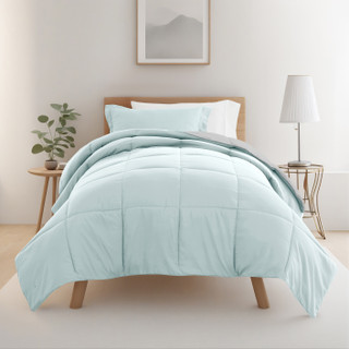Thumbnail 2: IENJOY HOME IENJOY HOME 8 Piece Solid Comforter Dorm Set Bundle 