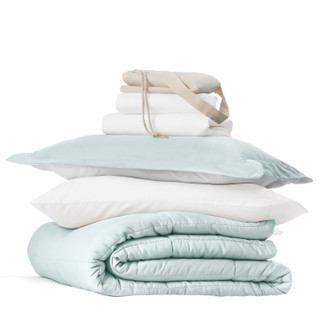 Thumbnail 14: IENJOY HOME IENJOY HOME 8 Piece Solid Comforter Dorm Set Bundle 