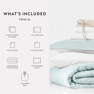 Thumbnail 24: IENJOY HOME IENJOY HOME 8 Piece Solid Comforter Dorm Set Bundle 