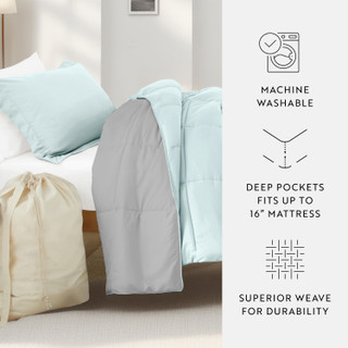 Thumbnail 20: IENJOY HOME IENJOY HOME 8 Piece Solid Comforter Dorm Set Bundle 