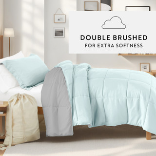 Thumbnail 18: IENJOY HOME IENJOY HOME 8 Piece Solid Comforter Dorm Set Bundle 