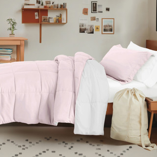 Thumbnail 12: IENJOY HOME IENJOY HOME 8 Piece Solid Comforter Dorm Set Bundle 