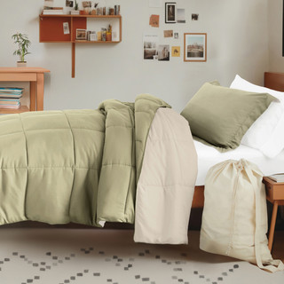 Thumbnail 6: IENJOY HOME IENJOY HOME 8 Piece Solid Comforter Dorm Set Bundle 