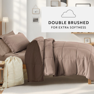 Thumbnail 9: IENJOY HOME IENJOY HOME 8 Piece Solid Comforter Dorm Set Bundle 
