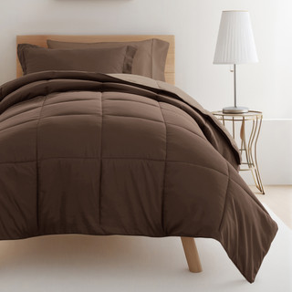 Thumbnail 4: IENJOY HOME IENJOY HOME 8 Piece Solid Comforter Dorm Set Bundle 