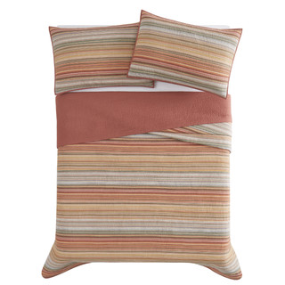 Thumbnail 8: Brooklyn Loom Brooklyn Loom Sunset Stripe Yarn Dye Quilt Set 