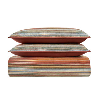 Thumbnail 16: Brooklyn Loom Brooklyn Loom Sunset Stripe Yarn Dye Quilt Set 