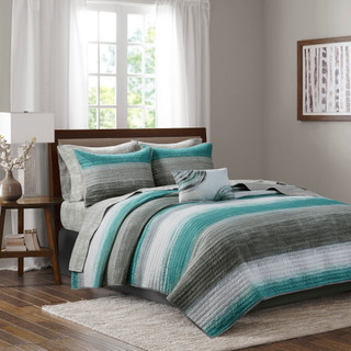 Thumbnail 5: Madison Park Madison Park Saben Essentials Coverlet and Cotton Sheet Set 