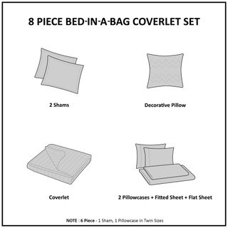 Thumbnail 55: Madison Park Madison Park Saben Essentials Coverlet and Cotton Sheet Set 