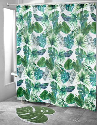 Thumbnail 2: AVANTI Avanti Viva Palm Shower Curtain Coastal Bath 