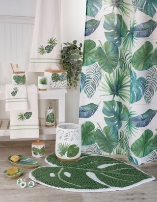 Thumbnail 6: AVANTI Avanti Viva Palm Shower Curtain Coastal Bath 