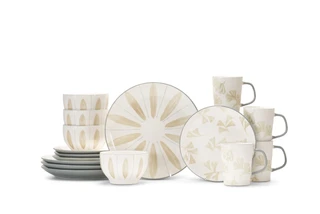 Thumbnail 2: Baum Baum Essex Vaughn 16 pc Grey Dinnerware Set 
