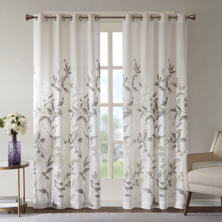 Thumbnail 4: Madison Park Madison Park Cecily Burnout Printed Window Panel 