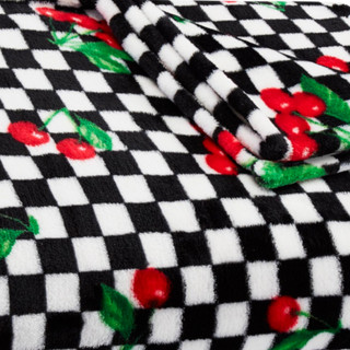 Thumbnail 4: Betsey Johnson Betsey Johnson Cherry Checker Ultra Soft Plush Throw 
