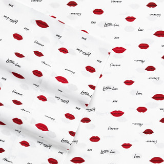 Thumbnail 8: Betsey Johnson Betsey Johnson Love Lips Sheet Set 