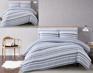 Thumbnail 4: Truly Soft Truly Soft Curtis Stripe Shower Curtain 