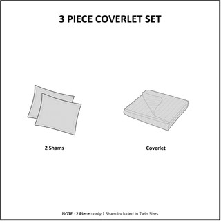 Thumbnail 24: Madison Park Madison Park Quebec 3 pc Corner Pleated Quilted Bedspread 