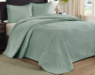 Thumbnail 3: Madison Park Madison Park Quebec 3 pc Corner Pleated Quilted Bedspread 