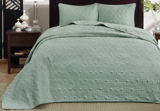 Thumbnail 6: Madison Park Madison Park Quebec 3 pc Corner Pleated Quilted Bedspread 