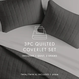 Thumbnail 10: IENJOY HOME Home Collections Premium Soft Square Quilted Coverlet Set 