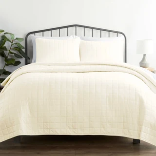 Thumbnail 8: IENJOY HOME Home Collections Premium Soft Square Quilted Coverlet Set 