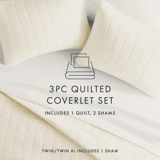 Thumbnail 40: IENJOY HOME Home Collections Premium Soft Square Quilted Coverlet Set 