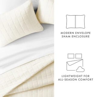 Thumbnail 28: IENJOY HOME Home Collections Premium Soft Square Quilted Coverlet Set 
