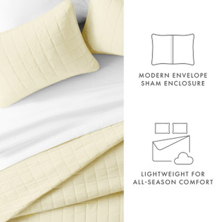 Thumbnail 24: IENJOY HOME Home Collections Premium Soft Square Quilted Coverlet Set 