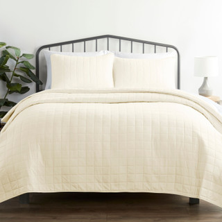 Thumbnail 8: IENJOY HOME Home Collections Premium Soft Square Quilted Coverlet Set 
