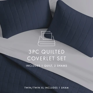Thumbnail 40: IENJOY HOME Home Collections Premium Soft Square Quilted Coverlet Set 