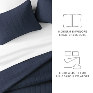 Thumbnail 28: IENJOY HOME Home Collections Premium Soft Square Quilted Coverlet Set 